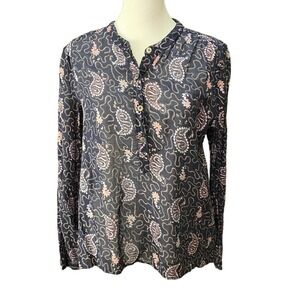 Isabel Marant etoile Mexika Paisley Shirt blue cotton top blouse long sleeve